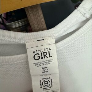 Athleta Girl, long sleeve top, white, size XL/14